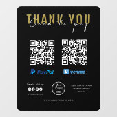 Autocollant Pour Fenêtre Merci Analyser pour payer Logo Code QR Paiement No (Feuille)