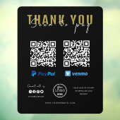 Autocollant Pour Fenêtre Merci Analyser pour payer Logo Code QR Paiement No (Feuille 3)