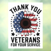 Autocollant Pour Fenêtre Merci Anciens combattants Tournesol Jour des ancie (Feuille 3)