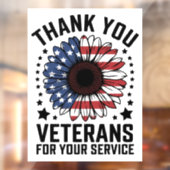 Autocollant Pour Fenêtre Merci Anciens combattants Tournesol Jour des ancie (Feuille 2)