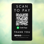 Autocollant Pour Fenêtre Merci CashApp numérisation pour payer QR Code mode (Feuille 3)