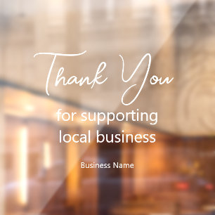 Autocollant Pour Fenêtre Merci de Soutenir les Entreprises Locales