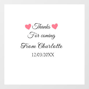 Autocollant Pour Fenêtre merci d'être venu nom du texte message