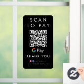 Autocollant Pour Fenêtre Merci Google Modern Scan pour payer QR Code noir (Maison)