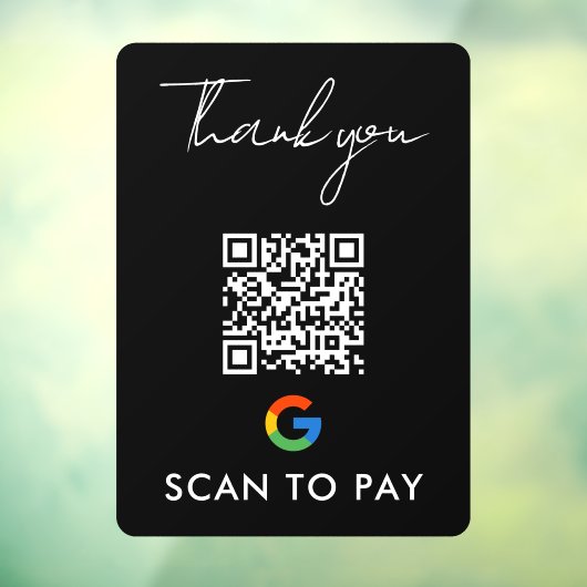 Autocollant Pour Fenêtre Merci Google Pay QR Code numérisation pour payer n (Feuille 3)
