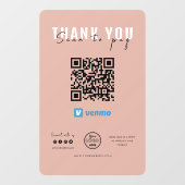 Autocollant Pour Fenêtre Merci numérisation pour payer Logo QR Code Venmo r (Feuille)