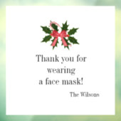 Autocollant Pour Fenêtre Merci pour port de masque facial (Feuille 3)