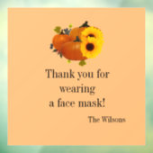 Autocollant Pour Fenêtre Merci pour porter le masque de visage chute Thanks (Feuille 3)