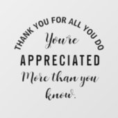 Autocollant Pour Fenêtre Merci pour tout ce que vous faites vous êtes appré (Feuille)