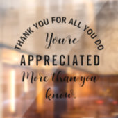 Autocollant Pour Fenêtre Merci pour tout ce que vous faites vous êtes appré (Feuille 2)