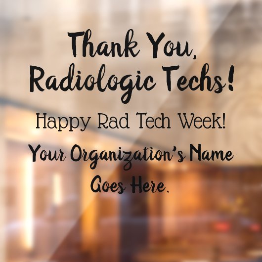 Autocollant Pour Fenêtre Merci Rad Tech Week (Feuille 2)