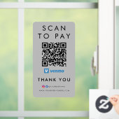 Autocollant Pour Fenêtre Merci Venmo Scan pour payer QR Code moderne gris (Maison)
