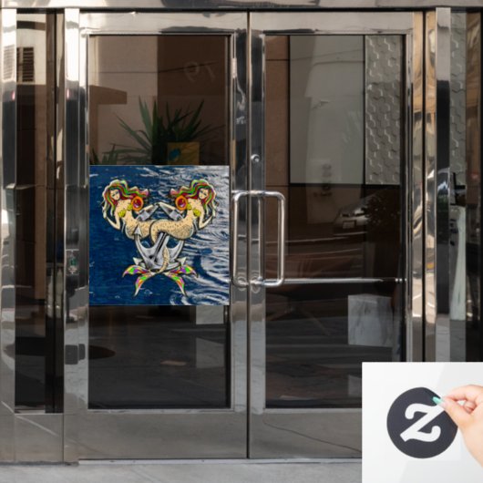 Autocollant Pour Fenêtre Mermaids - Design nautique pour les amoureux des o (Porte de bureau)