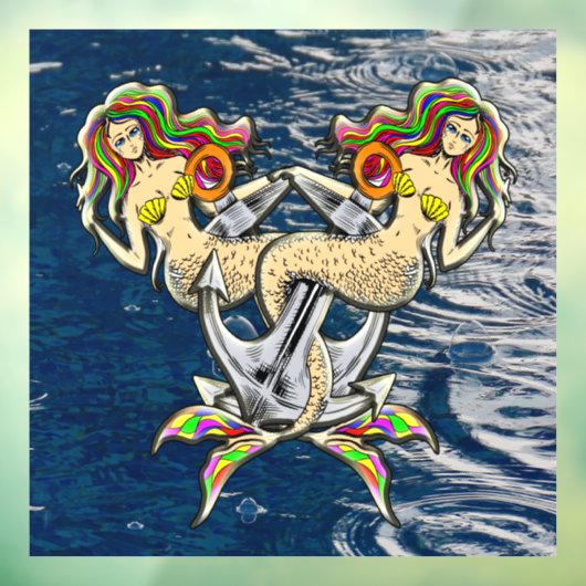 Autocollant Pour Fenêtre Mermaids - Design nautique pour les amoureux des o (Feuille 3)