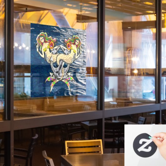 Autocollant Pour Fenêtre Mermaids - Design nautique pour les amoureux des o (Fenêtre du restaurant)