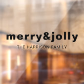 Autocollant Pour Fenêtre Merry and Bright Minimal Black Modern Christmas (Feuille 2)