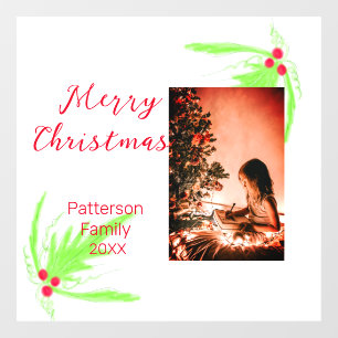 Autocollant Pour Fenêtre Merry Bright Christmas ajouter nom de famille bien