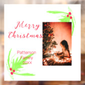 Autocollant Pour Fenêtre Merry Bright Christmas ajouter nom de famille bien (Feuille 2)