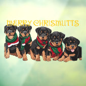 Autocollant Pour Fenêtre Merry Chrismutts Noël Festive Puppies de Noël (Feuille 3)