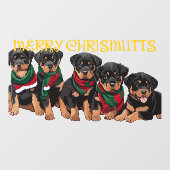 Autocollant Pour Fenêtre Merry Chrismutts Noël Festive Puppies de Noël (Feuille)
