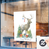 Autocollant Pour Fenêtre Merry Christmas Deer (Fenêtre de café)