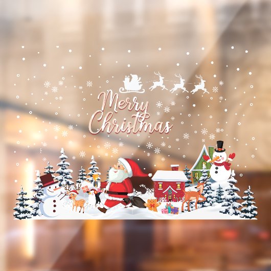 Autocollant Pour Fenêtre Merry Christmas Snowflakes (Feuille 2)