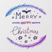 Autocollant Pour Fenêtre Merry Christmas Window Cling (Feuille)