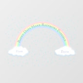Autocollant Pour Fenêtre Message personnalisé Arc-en-ciel et Nuages Blancs  (Feuille)