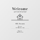 Autocollant Pour Fenêtre Métal Simple Blanc Bienvenue chez vous Wifi (Feuille)