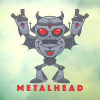 Metalhead - Lourd Diable Robot Métal - Avec Texte