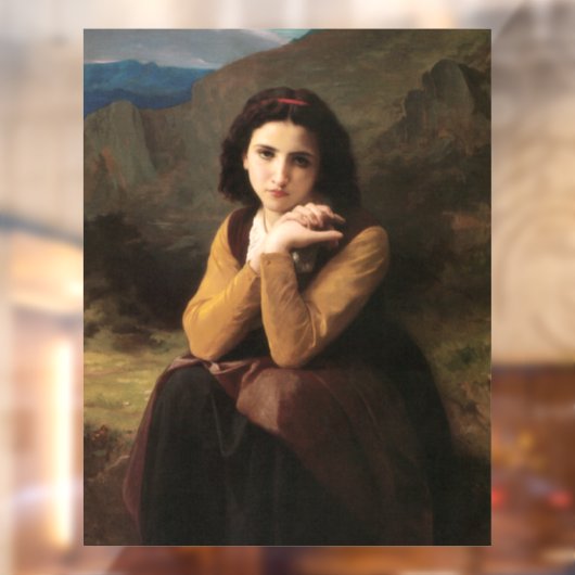 Autocollant Pour Fenêtre Mignon Innocence d'une adolescente, Bouguereau (Feuille 2)