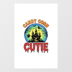 Autocollant Pour Fenêtre Mignon Maïs en Bonbon Design de Château Halloween