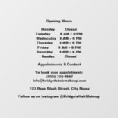 Autocollant Pour Fenêtre Minimal Black Transparent salon Opening Hours (Feuille)