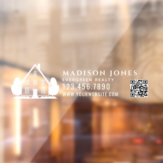 Autocollant Pour Fenêtre Minimal Real Estate Agent Rustic House Car QR Code (Feuille 2)
