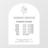 Autocollant Pour Fenêtre Minimaliste, Beauté, Logo, Entreprise, Heures d'ou (Feuille)