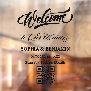 Autocollant Pour Fenêtre Minimaliste Bienvenue à notre mariage