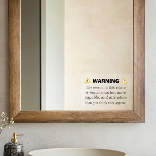 Autocollant Pour Fenêtre Miroir d'avertissement motivationnel - Affirmation