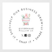 Autocollant Pour Fenêtre Mixage bow Bakery Les médias sociaux suivent Windo (Feuille)