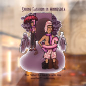 Autocollant Pour Fenêtre Mode Printemps (Feuille 2)