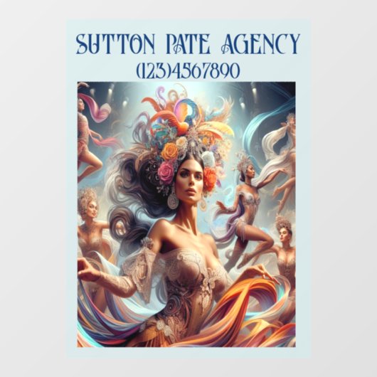 Autocollant Pour Fenêtre Modèle d'art GORGEANT / Femme dansante (Feuille)