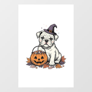Autocollant Pour Fenêtre Modèle de citrouille de bouledogue d'Halloween gra