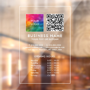 Autocollant Pour Fenêtre Modèle de code QR de logo d'entreprise pour les he