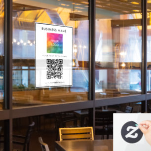 Autocollant Pour Fenêtre Modèle de code QR d'entreprise commerciale moderne