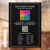 Autocollant Pour Fenêtre Modèle de code QR des heures d'ouverture avec gran (Feuille 2)