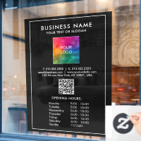 Modèle de code QR des heures d'ouverture avec gran