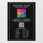 Autocollant Pour Fenêtre Modèle de code QR des heures d'ouverture avec gran (Feuille)