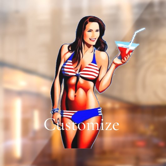 Autocollant Pour Fenêtre Modèle de conditionnement physique en bikini patri (Feuille 2)