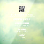 Autocollant Pour Fenêtre Modèle de Heures d'Ouverture d'Entreprise Simple P (Feuille 3)