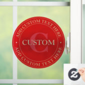 Autocollant Pour Fenêtre Modèle de texte circulaire élégant modifiable roug (Maison)