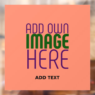 AUTOCOLLANT POUR FENÊTRE MODELE DE TEXTE D'IMAGE CORAIL ORANGE ÉDITABLE MOD
